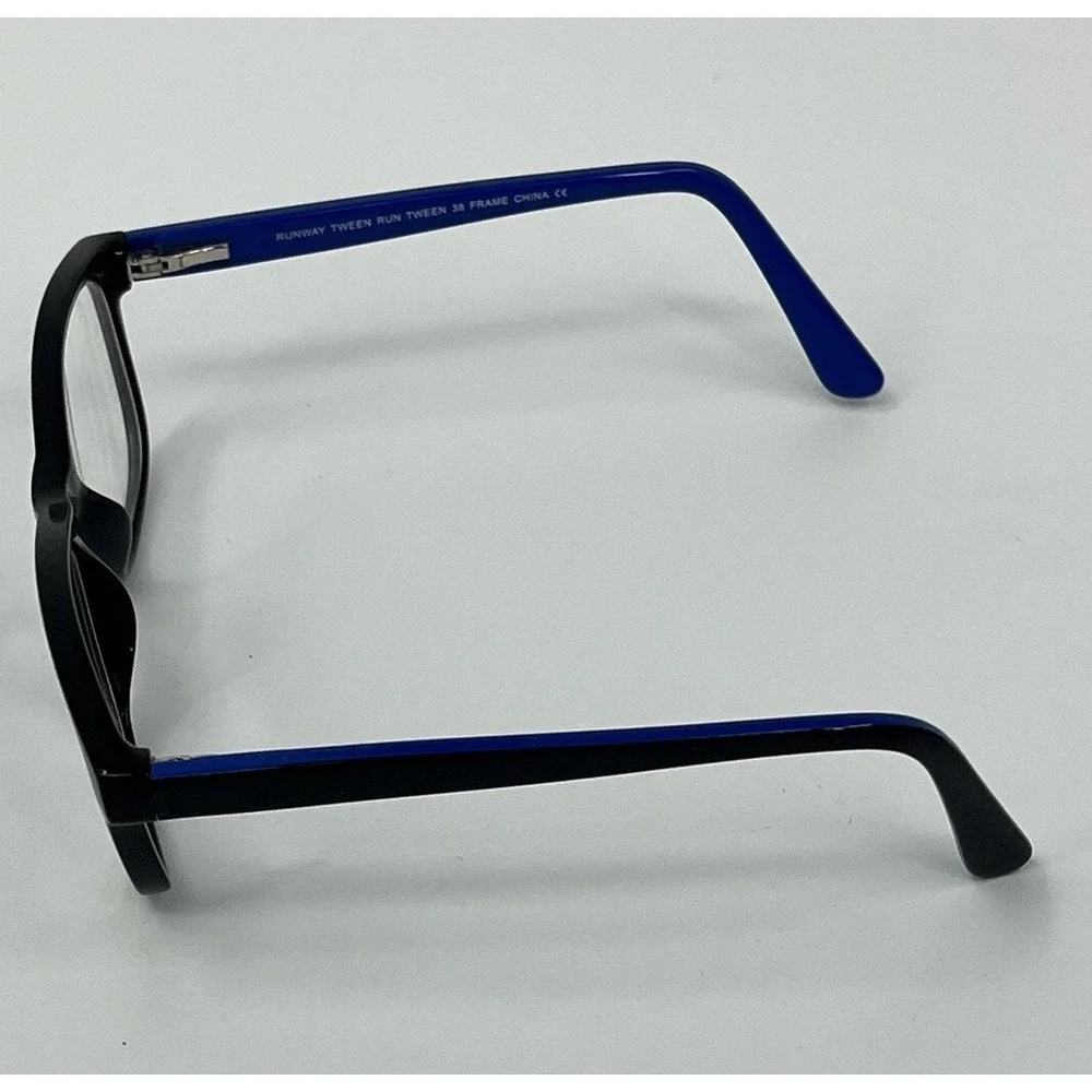 Runway Tween 38 Eyeglasses Frames Black Blue Full Rim 48-16-130